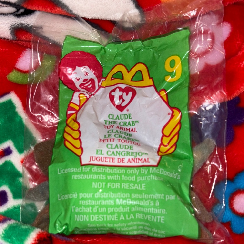 Ty Claude the Crab teenie beanie babies plush toy NEW IN BAG QUICK SHIP